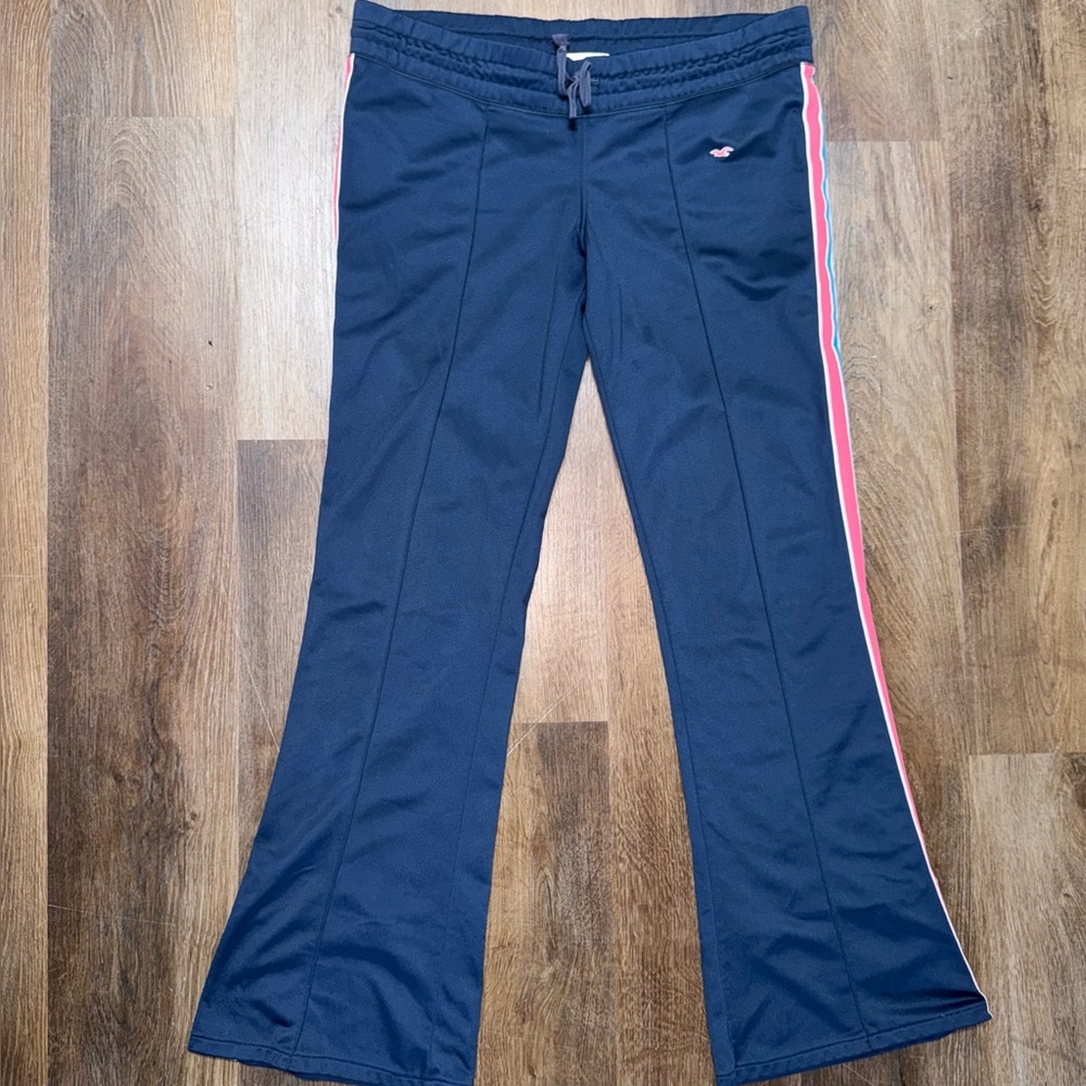 Hollister Navy Joggers with Pink and Blue Stripes